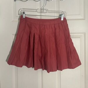 Mauve pink pleated mini skirt